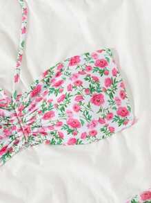 Swim Mod Bộ 2 đồ bơi bikini họa tiết hoa nhỏ xinh xắn không dây thời trang mùa xuân dành cho nữ, kỳ nghỉ bãi biển - Nhiều màu - Xem 6