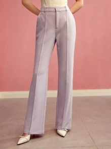 MOTF PREMIUM PRESS CREASE TAILORED FLARE LEG SUIT PANTS,SPRING/SUMMER - Mauve Purple - View 3