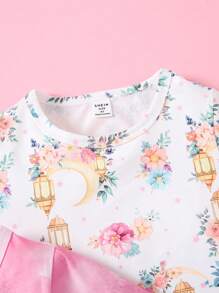 SHEIN White,Summer,Family Matching Casual Home Wear - Pink - View 5