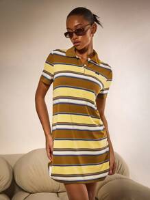 Athîral Women Minimalist Fashion Casual Daily Mini Dress - Green - View 1