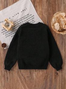 Tween Girls Sweater, Vintage Stijl Ronde Hals Geborduurd Bloemenpatroon Pullover Sweater, Modieus Eenvoudig & Schattig Ontwerp, Geschikt Voor Herfst/Winter, Thanksgiving
