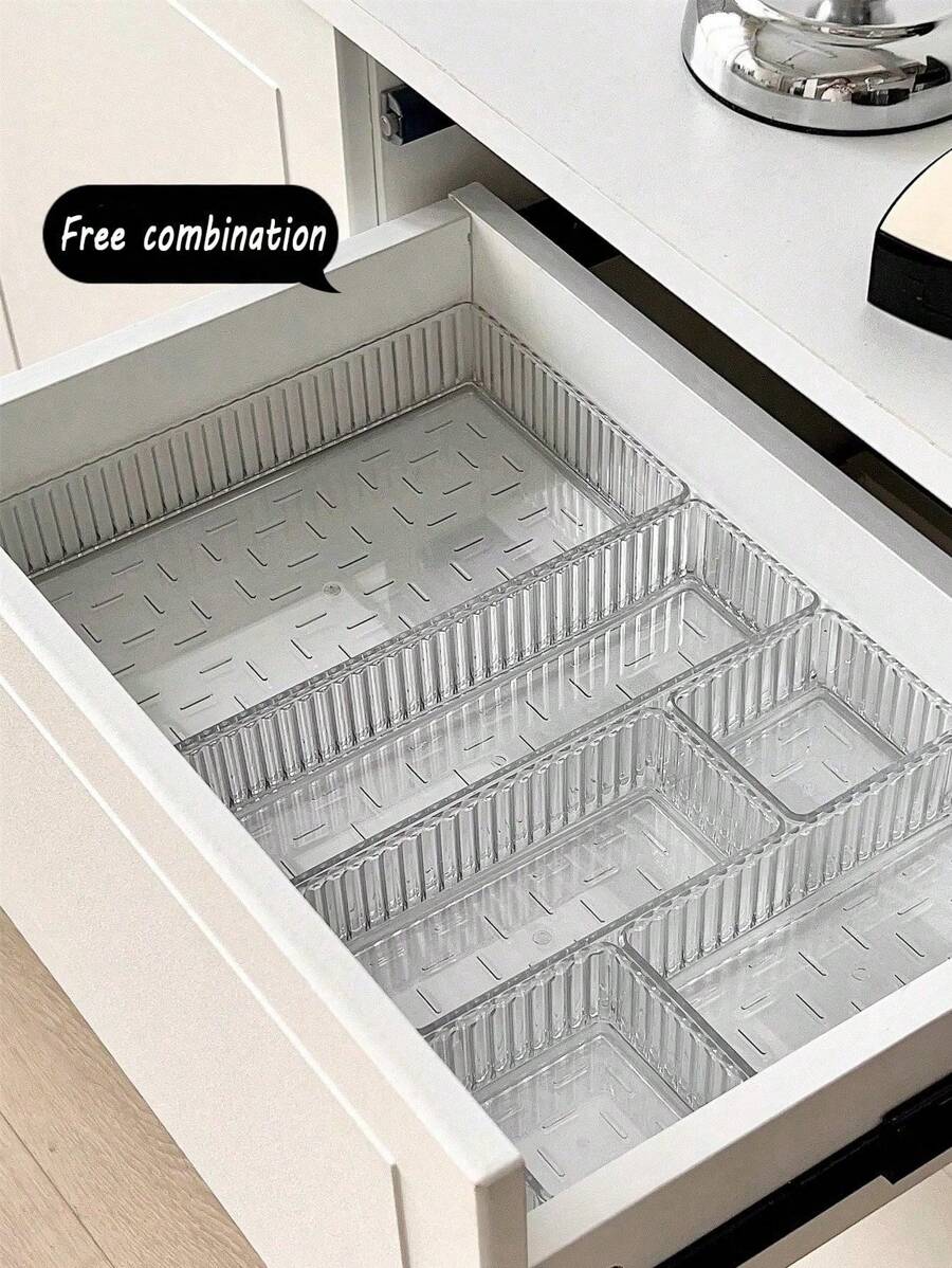 1pc/2pcs/5pcs/7pcs/10pcs/11pcs Versatile Clear Plastic Drawer Organiser Set, Ideal For Cosmetic Storage And Bathroom Organisation, Multi-Size Options For Every Room, Perfect For Dresser And Bathroom Drawers, Stylish Cosmetic Display Rack, Enhances Home And Bedroom Decor, Perfect For Holiday Gifting, Thanksgiving And Christmas Presents, Thoughtful New Year's Gifts, Unique Gift Boxes For Girlfriends, Elevate Your Space With Autumn And Holiday Decorations, Must-Have Organiser For A Tidy And Chic Home.