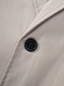 Conjunto de 2 piezas traje formal estilo coreano para niño preadolescente, ajuste delgado, para boda o fiesta. Incluye blazer de solapa simple y pantalones casuales de pierna recta.