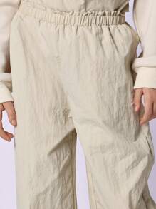 SUMWON Conjunto deportivo de dos piezas Brooklyn para niñas, conjunto de ocio deportivo, ropa de entrenamiento y coordinada para otoño e invierno - Caqui - Ver 7