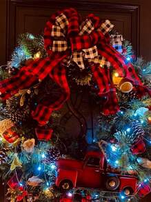 1/2/3 Roll 5Cm*5M Wired Edge Red And White Plaid Ribbon Bow, Burlap Ribbon Farmhouse DIY Gift Packaging, Craft Packaging, Bouquet Binding, Bow Garland Tree Decoration, Suitable For Weddings, Parties, Birthday Decorations, Gift Packaging