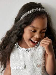 Maija Kids Maija Kids 年轻女孩融合休闲粗花呢荷叶边下摆连衣裙 - 白色 - 查看 6