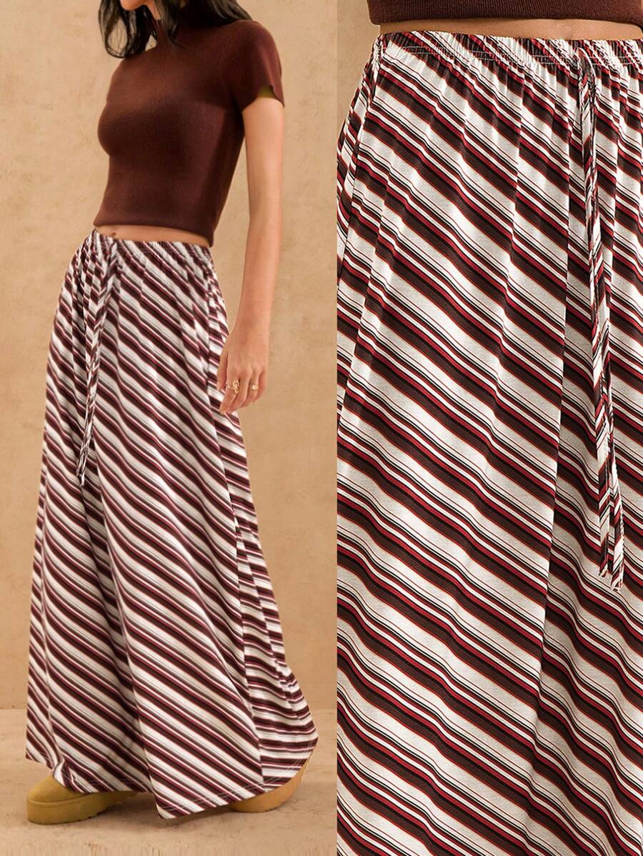 Forever 21 Váy kẻ sọc thắt eo cổ điển giản dị - Nhiều màu - Xem 1