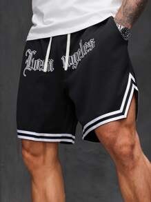 Manfinity LEGND Plus Size Men's Casual Shorts, Suitable For Summer - Black - View 6