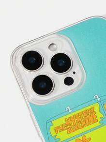 SCOOBY-DOO X SHEIN Fashionable Cartoon Bus Printed Blue Phone Case - Clear - View 3