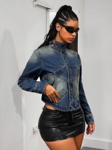 SHEIN ICON Hippie Cowgirl Women Denim Jacket