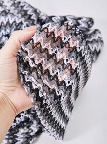 SHEIN Explorewe Teen Girls Mesh Top + Bodycon Dress 2 Pieces Set - Black - View 6