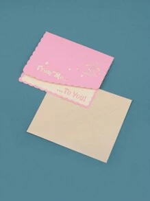 SHEIN Creative Multi-Purpose Birthday Greeting Card 3D Three-Dimensional Happy Birthday Greeting Card Ins Bronzing Foldable Cute Birthday Gift Blessing Creative Cake Card A Pack - Baby Pink - View 4