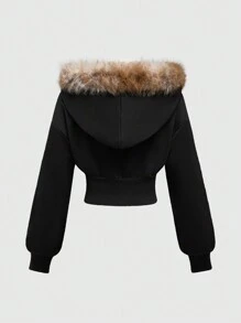 ROMWE Grunge Punk Hanocă cu guler cu imprimeu retro cu leopard Y2K Subculture, imprimeu de viță de vie reconstruit, împodobit pentru femei
