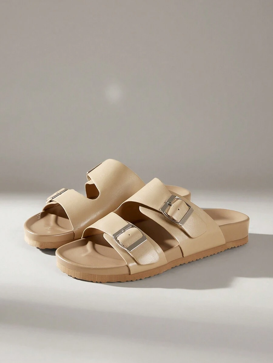 Solecia Sandalias planas de mujer con cordones y punta abierta, color marrón, para primavera/verano