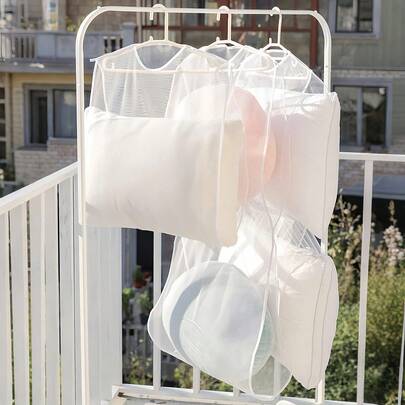 SHEIN 4/2/1個 47*58cm/47*109cm 白透明メッシュ製風防ネット、枕、下着、靴下、枕の乾燥・保管に適し、省スペースの収納バッグ