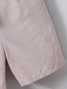 2pcs/Set Kids Tween Boys Casual Conservative Collared Button-Up Short Sleeve Loose Shirt & Woven Shorts Gentlemanly Outfit Set