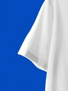 Blind Somnium 艺术家白色休闲圆领短袖卡通猫印花修身女式 T 恤，适合春夏季 - 白色 - 查看 4