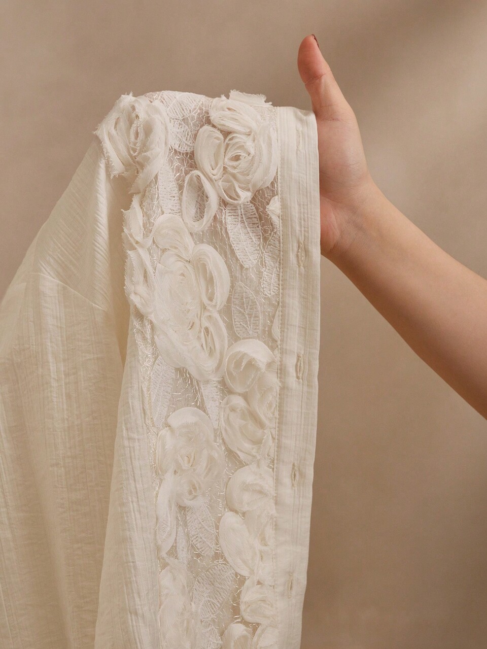2pcs Set: Textured Embossed Jacquard Elegant Commuter French Style Top And Midi Skirt