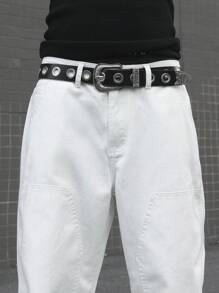 Manfinity EMRG Men's Casual Plain Straight-Leg Jeans - Beige - View 6