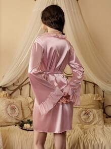 Ropa de dormir con volantes romántica para mujer, informal y de moda para uso diario