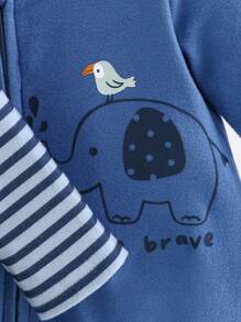 Cozy Pixies Set de 3 piezas para recién nacida: Body de punto de manga larga, cuello redondo, con estampado de oso de dibujos animados y pantalones