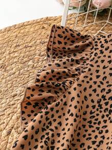 Breezaya Women's Ruffle Sleeve Polka Dot Print Blouse