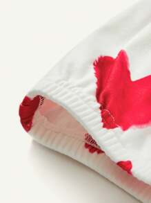 Cozy Pixies Set de 5 piezas suave y cómodo para el Día de San Valentín que incluye: 1 gorro, 1 babero, 1 diadema, 1 pieza de calcetines y 1 saco de dormir con diseño de corazón rojo para bebé - Rojo y blanco - Ver 9