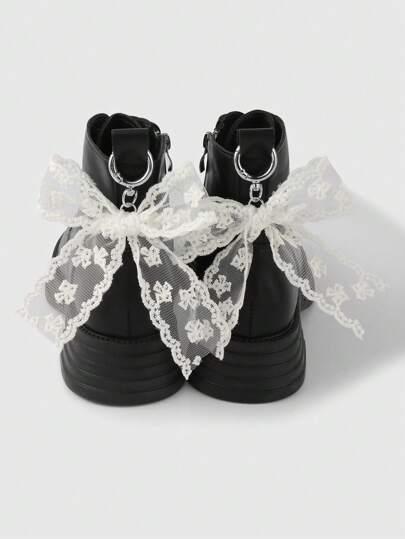 Kawaii 2 pezzi di eleganti molletta per scarpe in pizzo rosa/bianco di alta qualità, versatili e alla moda, set combinato adatto a donne e ragazze, per uso quotidiano o regalo