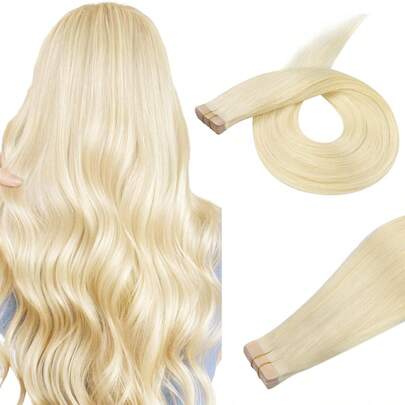 20PCS Straight Tape In Human Hair Extensions 100% Real Remy Human Hair 14-24inches Natural High Quality 50G/Pack For Salon Silky Seamless Invisible PU Tape In Hair Extensions Halloween Costumes