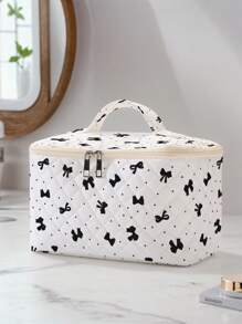 Mari Primo studio Artist White Ground Black Bow Pattern Double-Sided Printed Makeup Bag, Valentine's Day - Multicolor - View 4