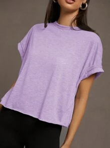 SHEIN Essnce Cut Out Back Batwing Sleeve Tee