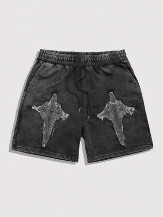 Grunge Punk Pantalones cortos casuales básicos de hombre, estilo minimalista para uso diario