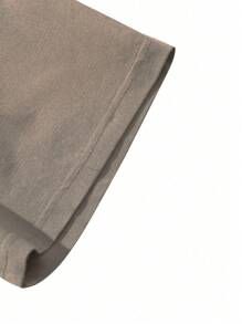 Manfinity Homme Men's Round Neck Short Sleeve Letter Graphic Minimalist Top, Casual Everyday Wear Tee - Brown - View 5