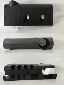1 pieza Esterilizador inteligente de cepillo de dientes negro, soporte para cepillo de dientes montado en la pared sin taladro, exprimidor automático de pasta de dientes multifuncional con carga USB, conjunto para el baño que puede contener 4 cepillos de dientes y un tubo de pasta, adecuado para baños, dormitorios y decoración del hogar. Decoración de baño en casa para el verano - Negro - Ver 6