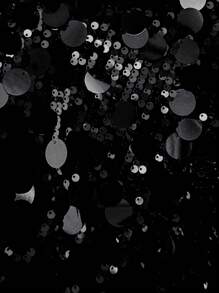 SHEIN LUNE Short Fitted Party Sequin Embroidered Women's Suit Top - Black - View 6