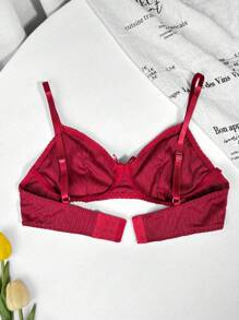 Teen Girls' Solid Color Bow Decor Fashionable Underwear - Burgundy - View 2