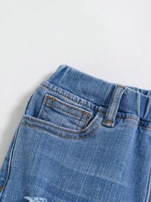 Cozy Pixies Jeans in denim casual con vita elastica per bambini maschi, streetwear versatile