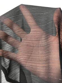 Chiquease 2024 Neue Damen Sexy durchsichtige Schwarze Mesh Chiffon Bluse