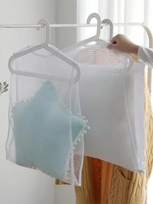 SHEIN 4/2/1Pc 47*58cm/47*109cm白色透明网状防风挂网，适用于晾晒收纳枕头内衣袜子枕头省空间收纳袋 - 白色 - 查看 4