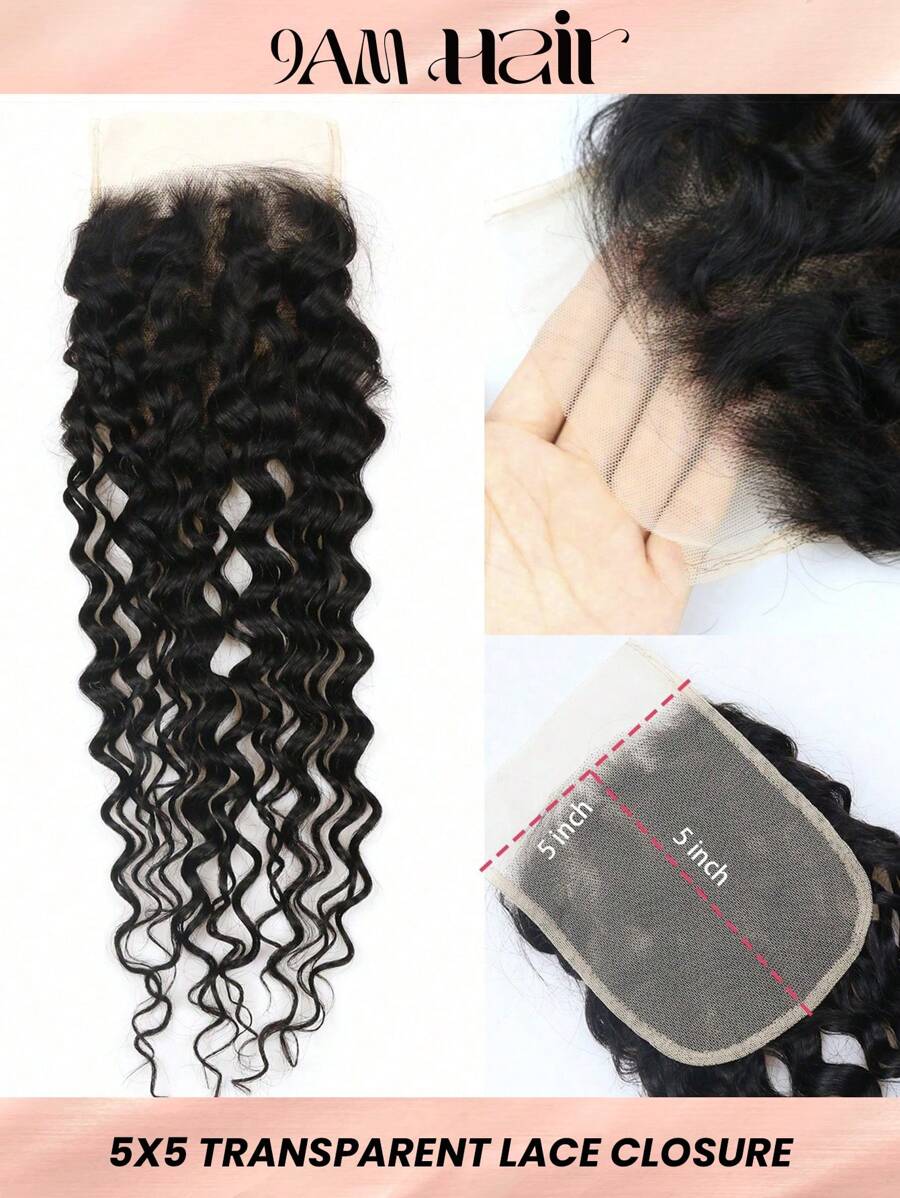 Water Wave 5x5 Lace Closure Human Hair Transparent Lace Closure Frontal Human Hair For Woman - S1 - View 1