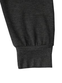 Manfinity Homme 1 Set Men's Solid Color Hoodie And Sweatpants, Casual And Simple Style For Everyday Wear - Black - View 6