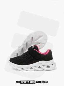 JNSQ Children's Lightweight Breathable Sports Shoes, Solid Color Soft & Comfortable Lining, Flexible Outsole, Suitable For Daily Wear, Running, Multiple Occasions, Adjustable Hook And Loop Easy On/Off - Multicolor - View 1