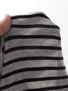 DAZY 女士夏季新款条纹圆领休闲商务短袖 T 恤