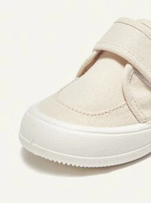 Cozy Pixies 1 双男童卡其色钩环帆布平底休闲简约舒适运动鞋，适合所有季节日常穿着 - 卡其色 - 查看 10