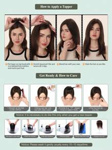 女士用手工製作的瑞士基底假髮帽子,深棕色假髮帽子,真人頭髮女士用假髮帽子,10英寸人類頭髮女士用假髮帽子(深棕色) - S2 - 查看 7