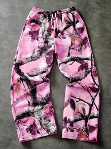 Coolane Kids Pantalón de chándal de pierna recta con estampado para niñas preadolescentes de primavera/verano, pantalón de chándal ancho de uso diario casual estilo Y2K