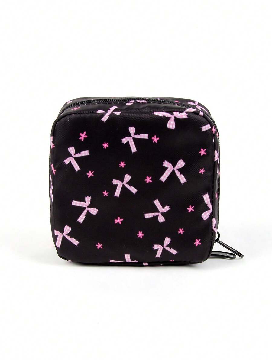 Luiza Werlang 艺术家可爱蝴蝶结防水大容量便携式化妆包、护垫卫生巾收纳袋