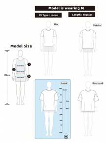Manfinity Homme Men's Letter Print Crew Neck Drop Shoulder Casual T-Shirt