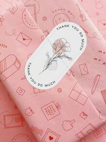 SHEIN 100 miếng/gói nhãn dán cảm ơn hình hoa, nhãn niêm phong hộp quà, trang trí bao bì, cho ngày lễ tình nhân, đám cưới ngày lễ tình nhân, sinh nhật, đồ dùng đám cưới, đồ trang trí đám cưới - Nhiều màu - Xem 5