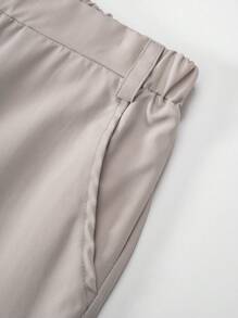 Conjunto de 2 piezas traje formal estilo coreano para niño preadolescente, ajuste delgado, para boda o fiesta. Incluye blazer de solapa simple y pantalones casuales de pierna recta.
